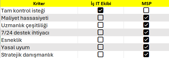 Yönetilen Hizmetler vs. Kendi IT Ekibiniz: Hangisi Şirketiniz İçin Daha Avantajlı?